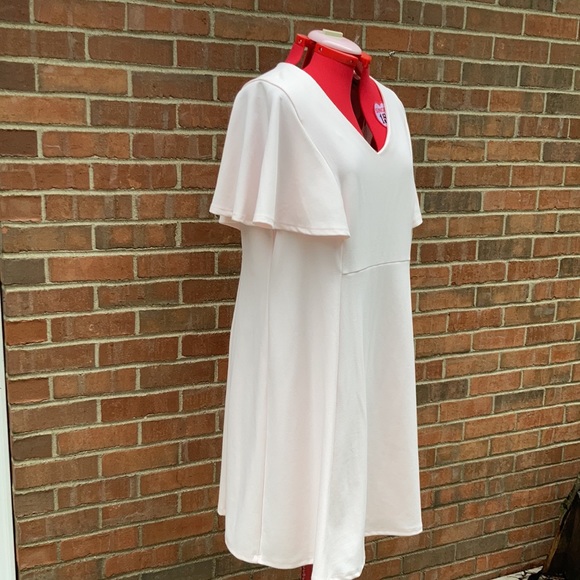 NWT light pink W sleeves V-neck dress - Picture 3 of 10